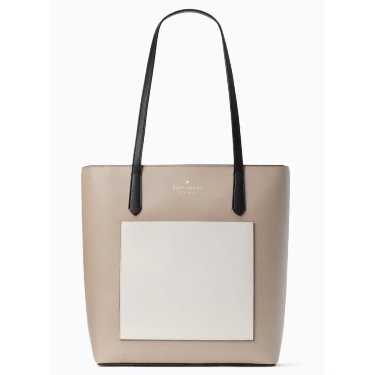 Kate Spade Colorblock Saffiano Warm Beige Daily Top Zip Tote Bag