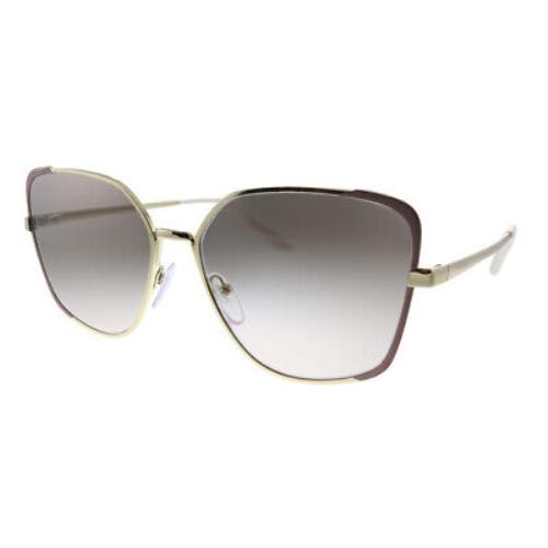 Prada PR 60XS 07B4K0 Pale Gold Matt Pink Metal Sunglasses Brown Mirror Lens