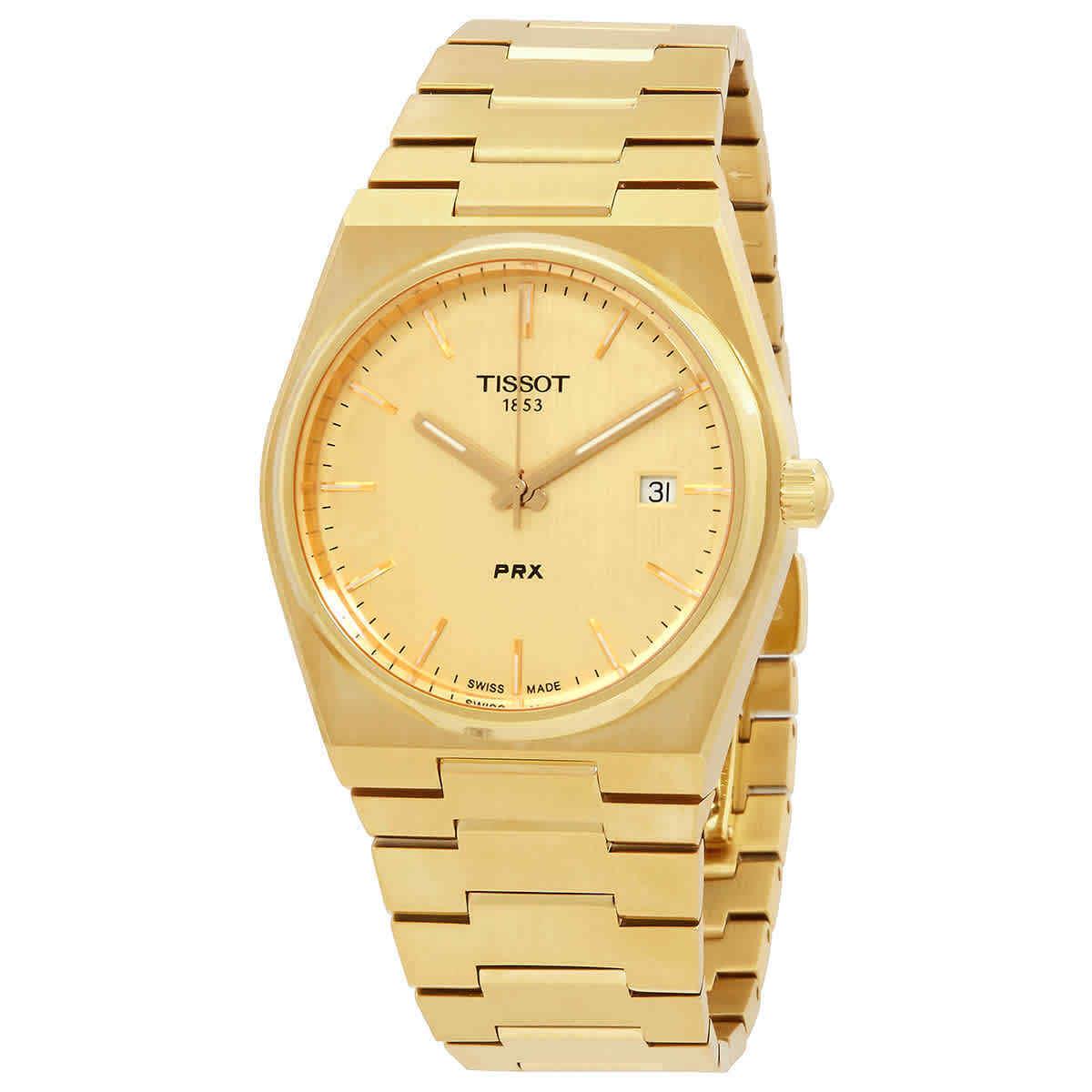 Tissot Prx Quartz Champagne Dial Men`s Watch T137.410.33.021.00 - Dial: Gold, Band: Gold, Bezel: Gold