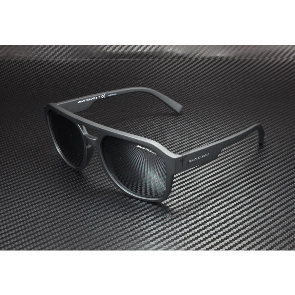 Armani Exchange AX4074S 80786G Mt Black Lt Grey Mir Black 57 mm Men`s Sunglasses