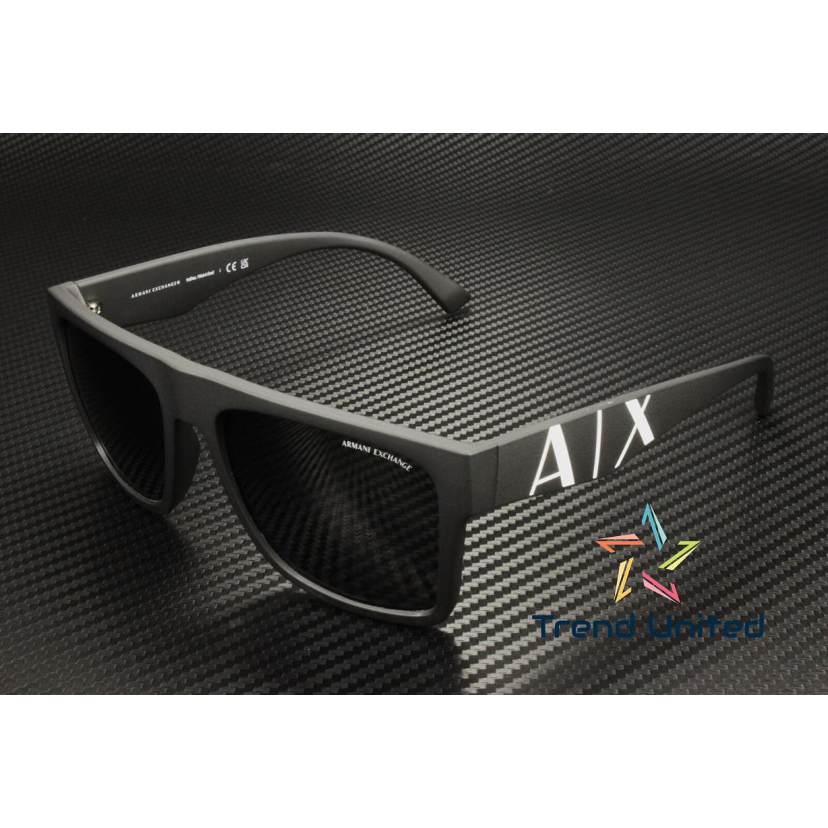 Armani Exchange AX4113S 807887 Matte Black Dark Grey 55 mm Men`s Sunglasses