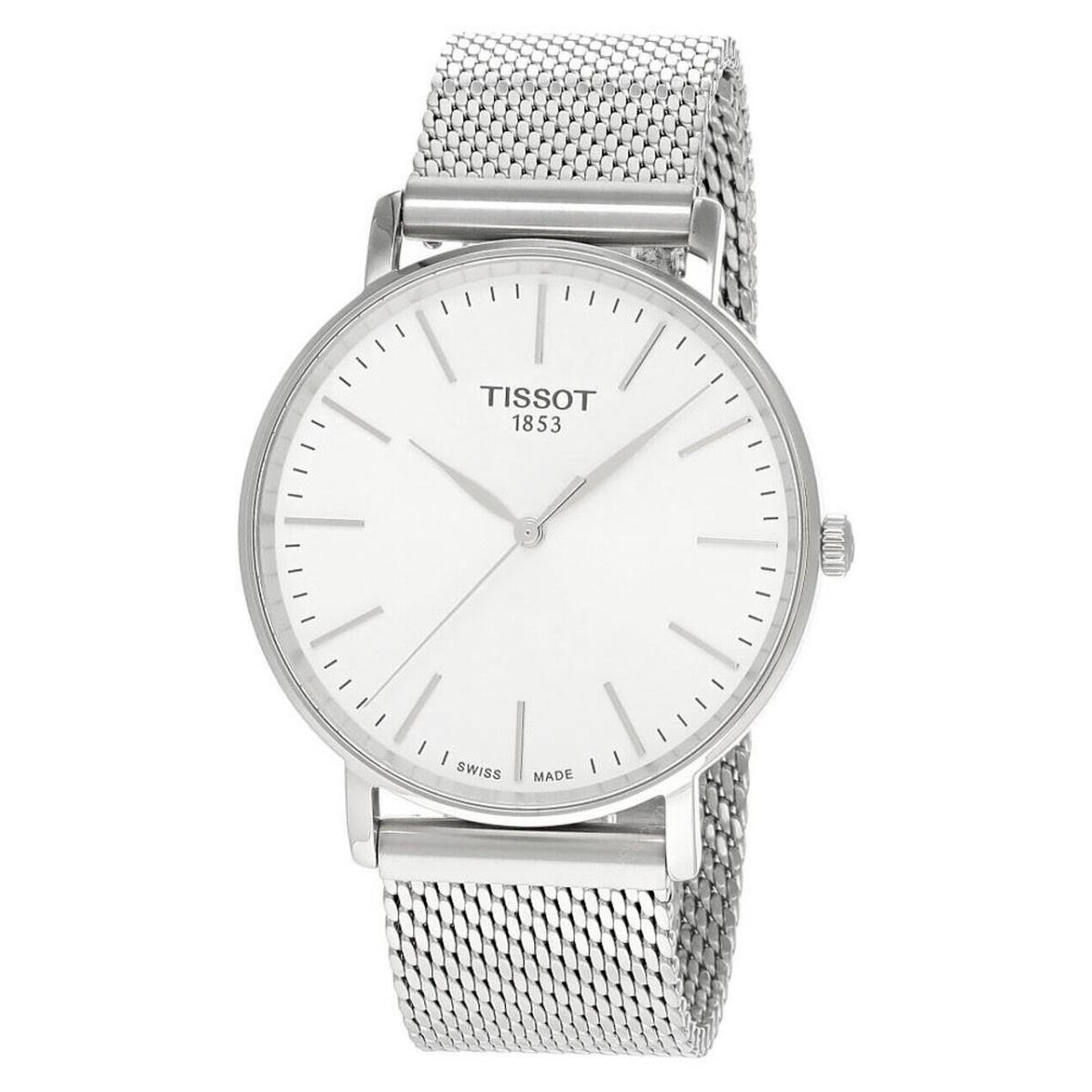 Tissot Everytime 40MM White Dial SS Men`s Watch T143.410.11.011.00 - Dial: White, Band: Silver, Bezel: Silver