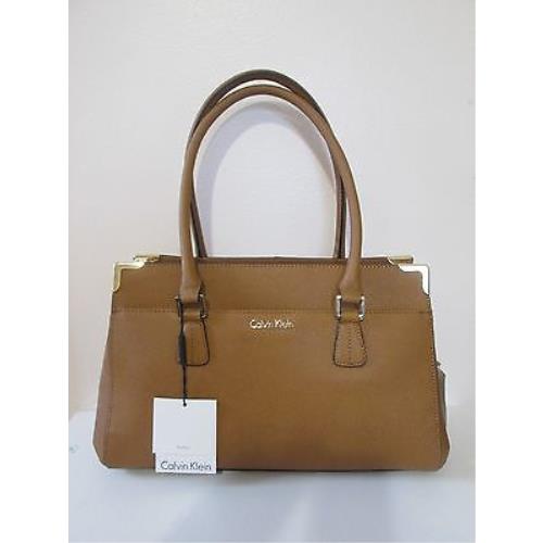 native Fabel zaad Calvin Klein Toffee On My Corner Saffiano Leather Satchel Shoulder Bag - Calvin  Klein bag - 750779817872 | Fash Brands