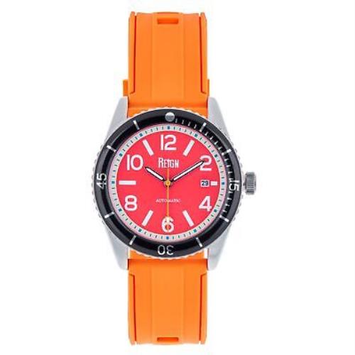Reign Gage Automatic Watch W/date - Red/orange