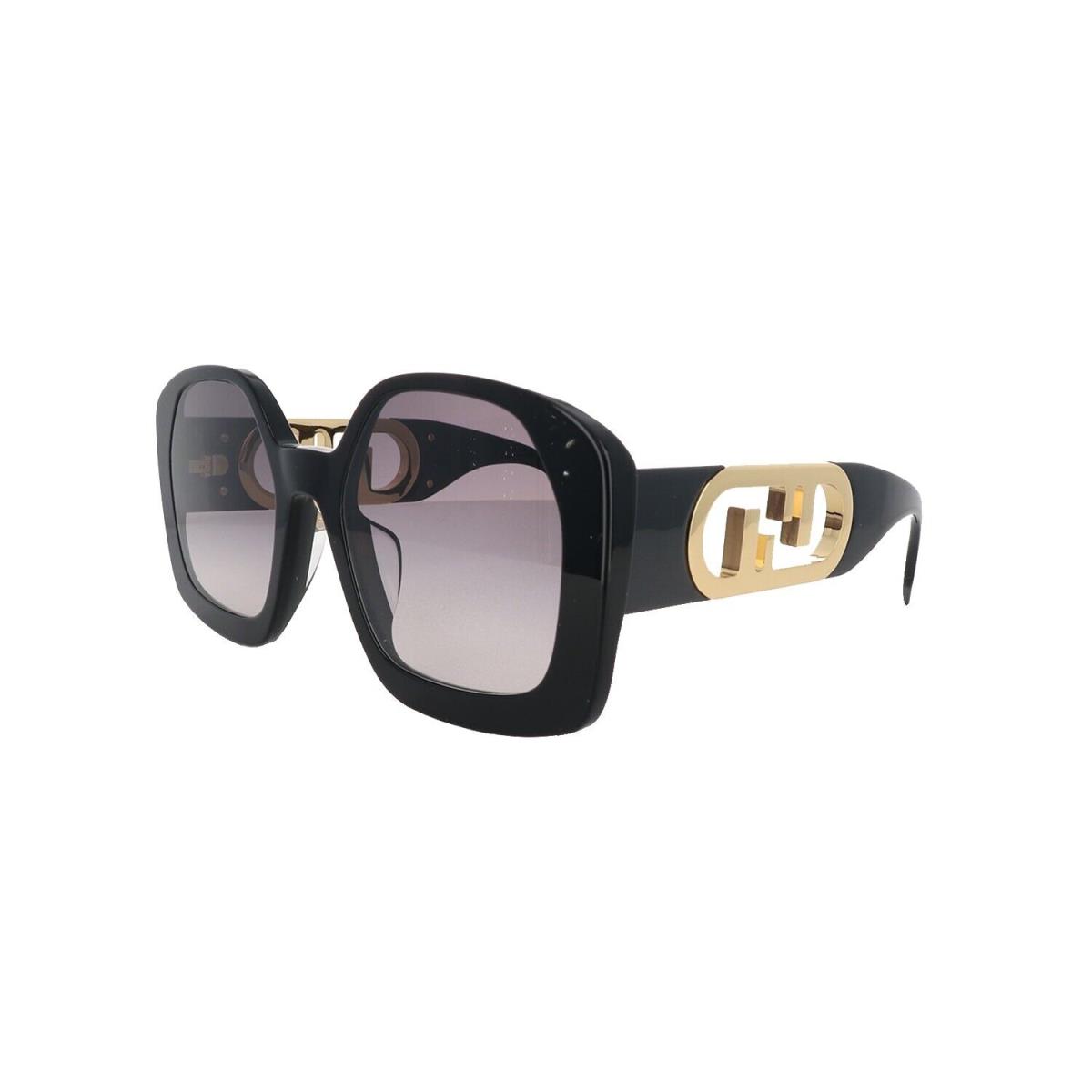 Fendi FE40048U Shiny Black-grey Gradient Lens Sunglasses 54MM