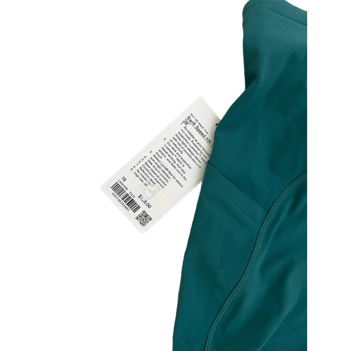 Popular Lululemon Teal Lagoon Swift Speed HR 28