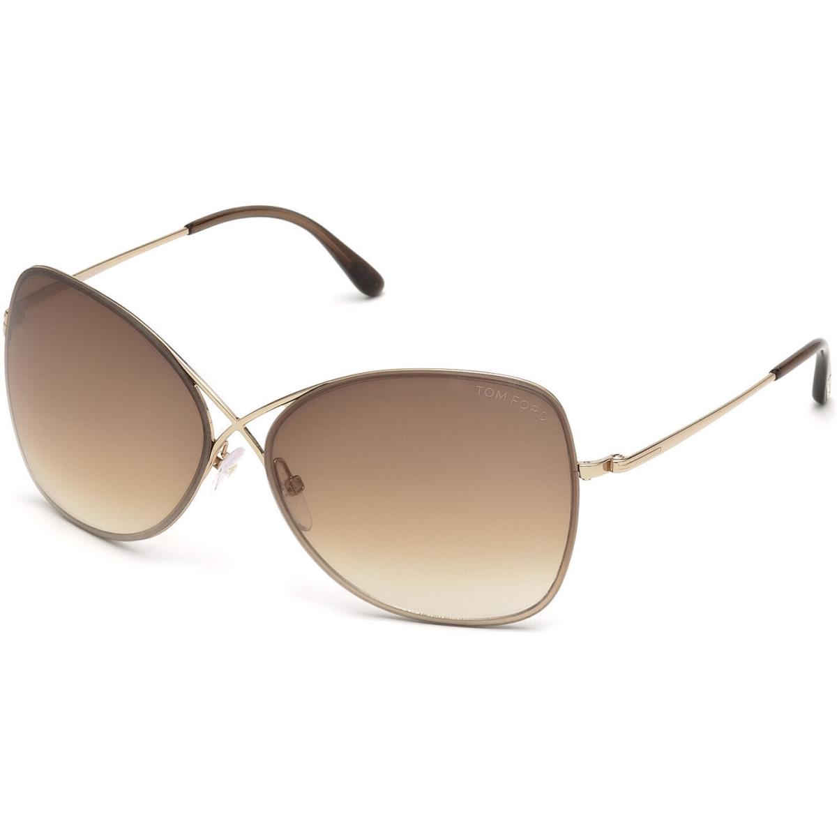 Tom Ford Colette TF 250 FT0250 Shiny Rose Gold Gradient Brown 28F Sunglasses