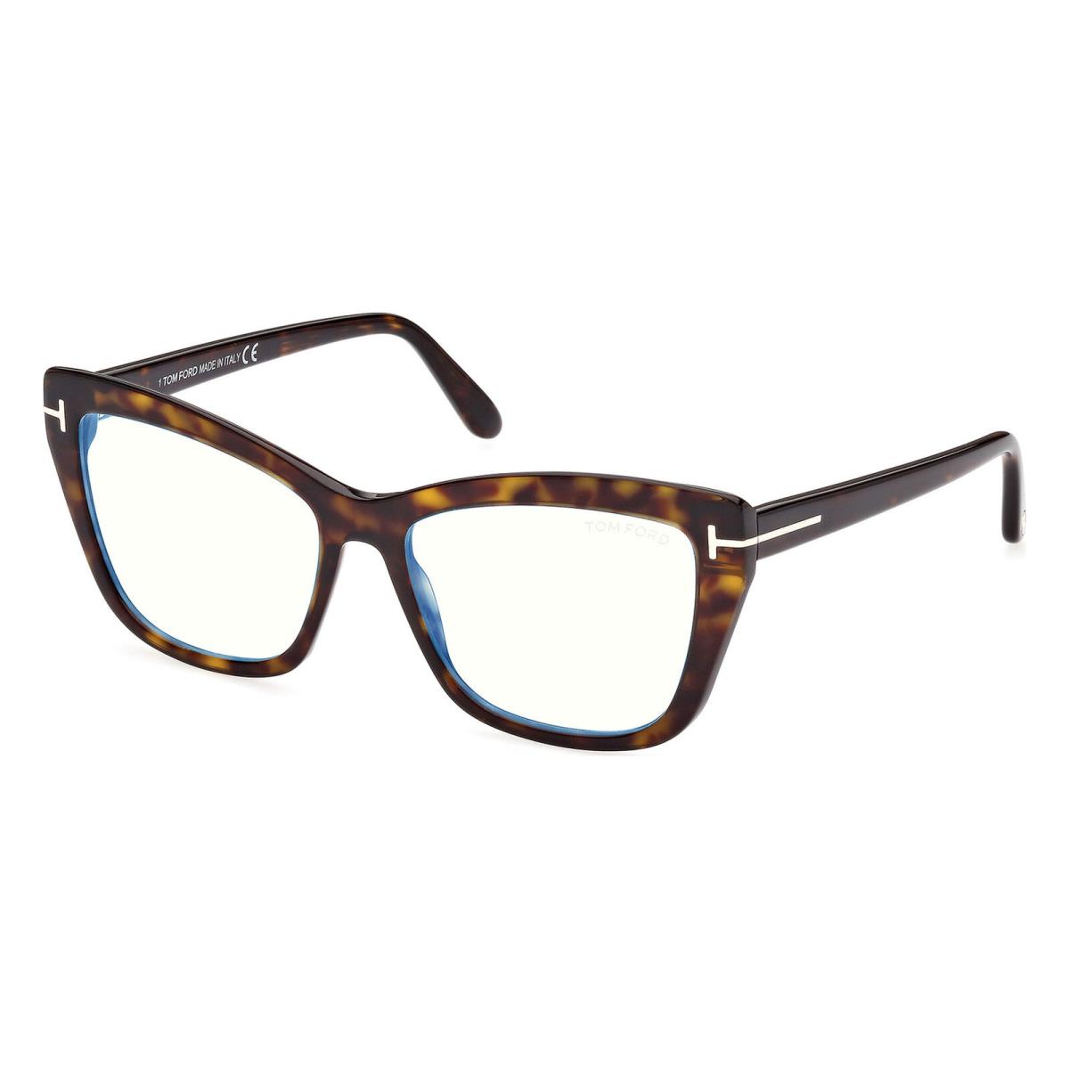 Tom Ford FT5826-B-052-55 Dark Havana Blue Eyeglasses