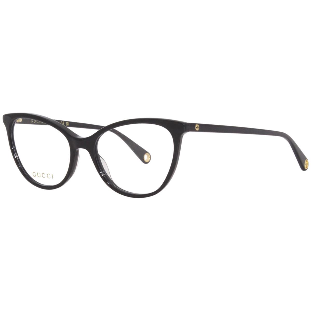 Gucci GG1079O 001 Eyeglasses Frame Women`s Black Full Rim Cat Eye 54mm - Frame: Black