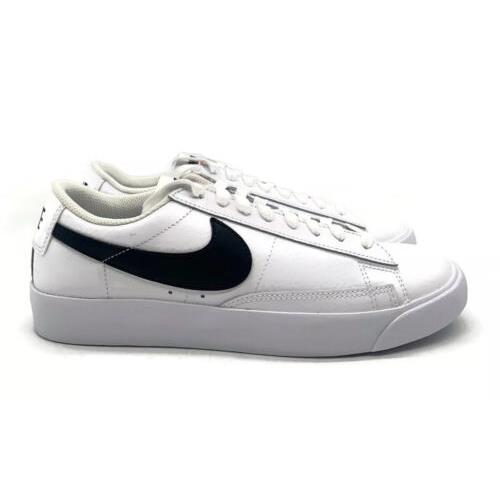 Nike Blazer Low Leather Mens Size 7.5 Retro Tennis Shoe White Casual Sneaker - White Black