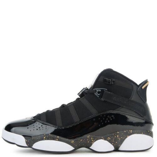Nike Air Jordan 6 Rings Black Gold GS 323419-007 Basketball Shoes Size 7Y