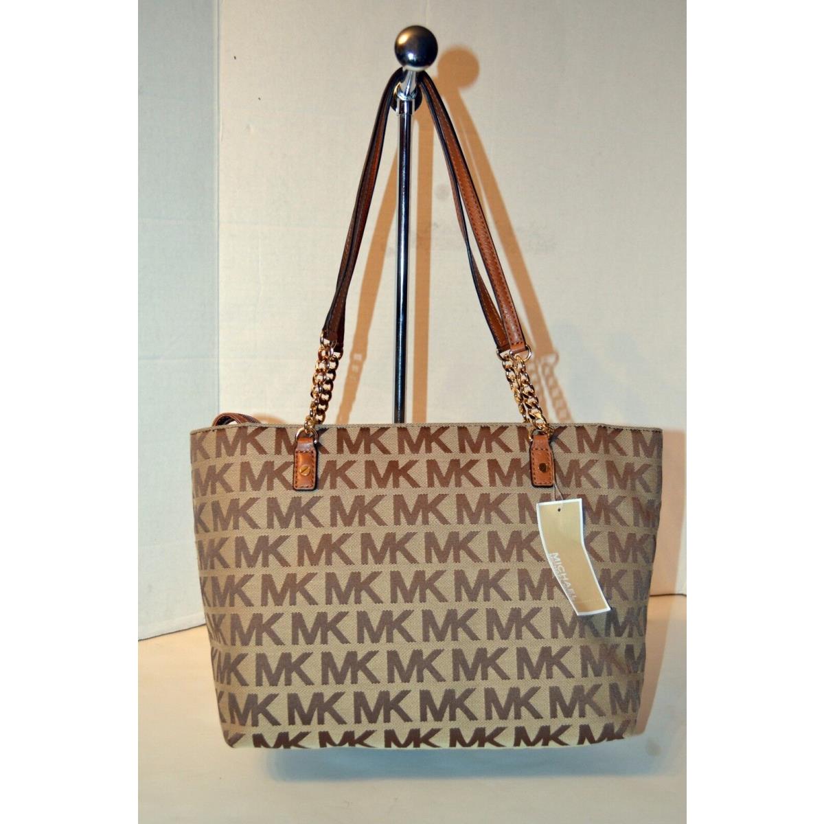 Michael Kors Jet Set Item Tote Beige/luggage Bag Handbag Bolsa Purse MRSP$248