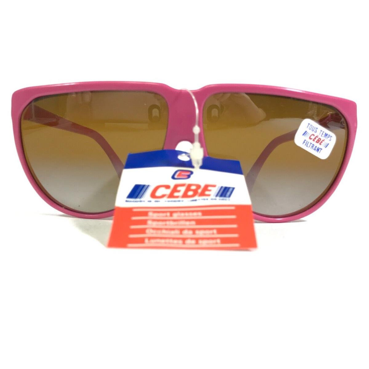 Vintage Cebe Sunglasses Pink Round Frames with Brown Lenses 57-12-125