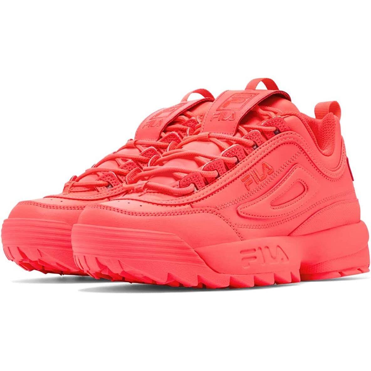 Women Fila Disruptor Premium II Sneaker Shoe 5XM01763-601 Coral/fiery Coral