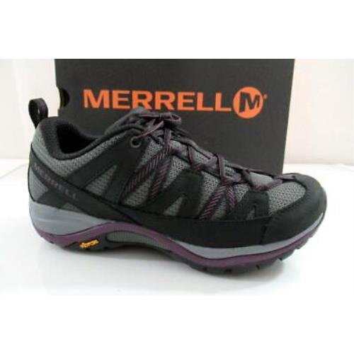 Women`s Merrell Siren Sport 3 Hiking Shoes Sneaker Black / Blackberry Size 8