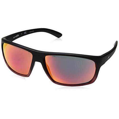 Arnette Men`s AN4225 Burnout Polarized Sunglasses Black Red/red Yellow Mirror