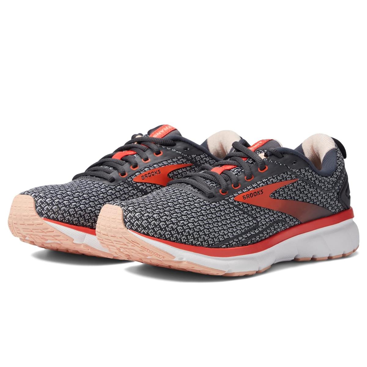 Woman`s Sneakers Athletic Shoes Brooks Transmit 3 Ebony/Oyster/Hot Coral