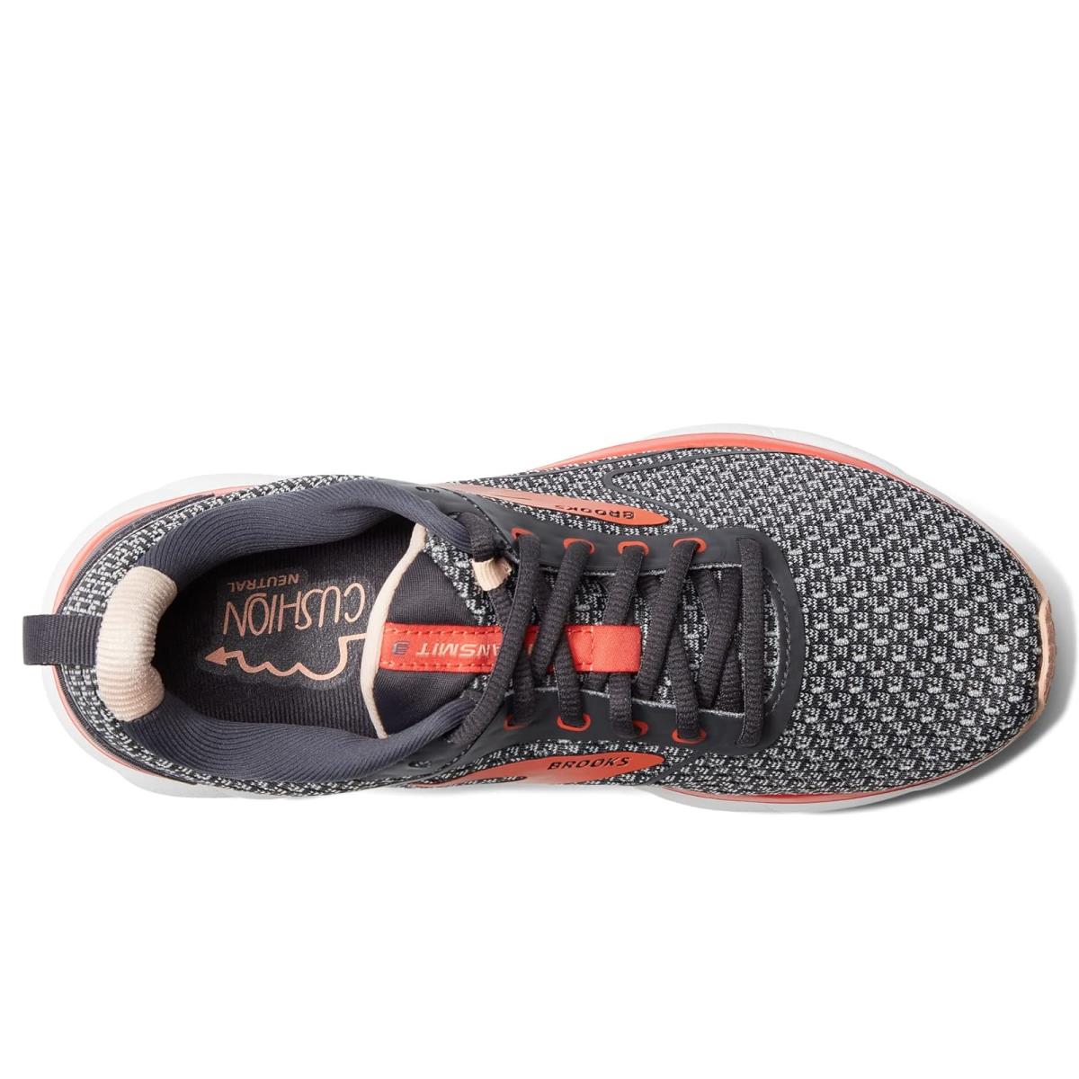 Woman`s Sneakers Athletic Shoes Brooks Transmit 3 Ebony/Oyster/Hot Coral