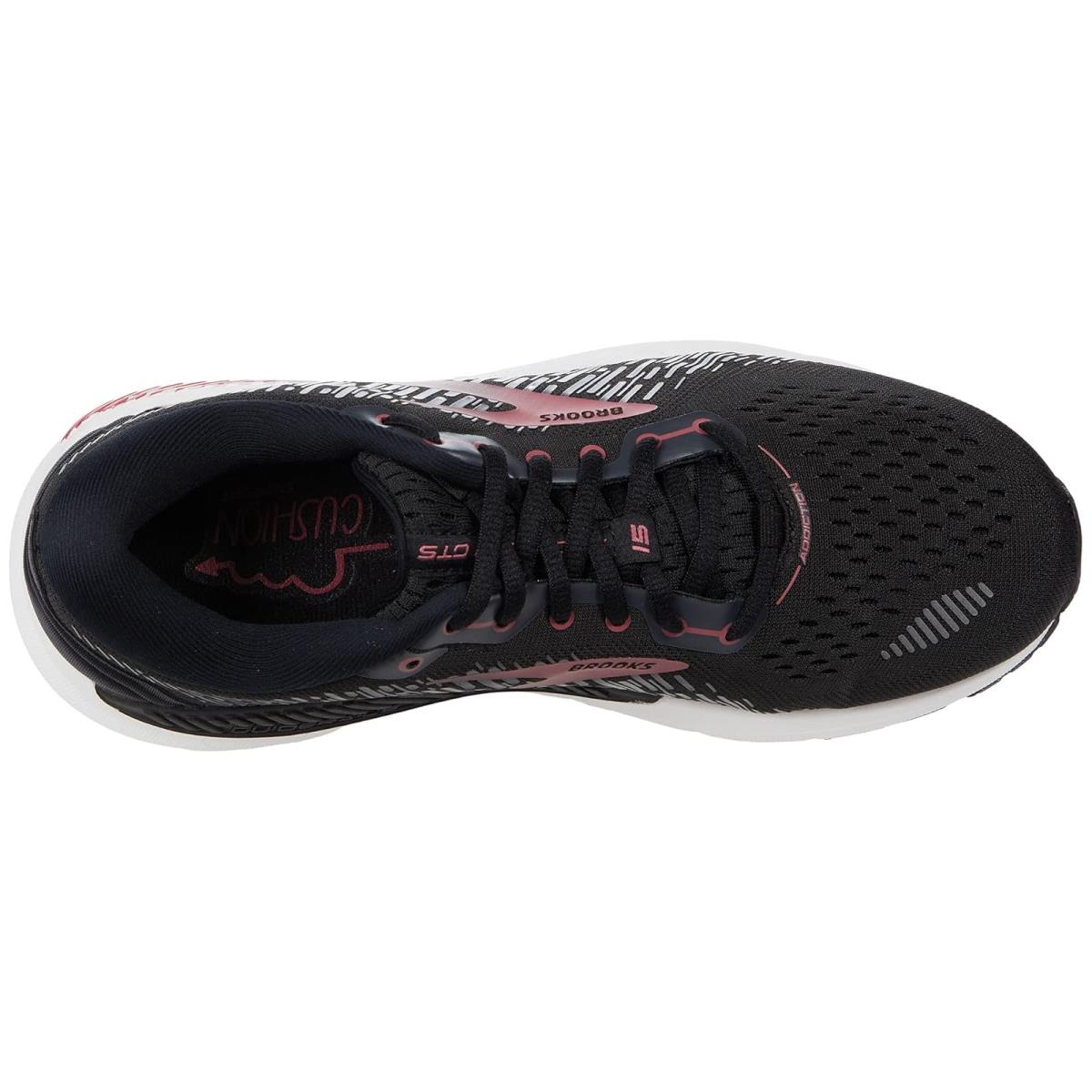 Woman`s Sneakers Athletic Shoes Brooks Addiction Gts 15 - Black/Ebony/Mauvewood