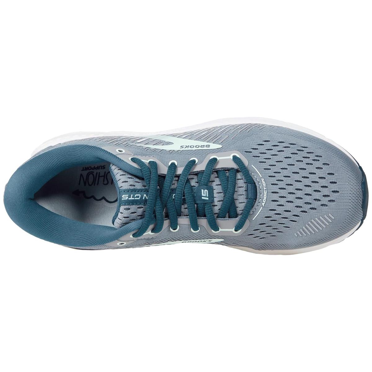 Woman`s Sneakers Athletic Shoes Brooks Addiction Gts 15 Grey/Navy/Aqua