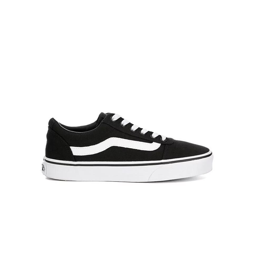 Vans Ward Waffle Low Women`s Canvas Casual Fashion Shoes Sneakers Black/White