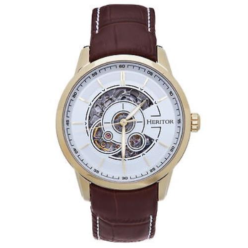 Heritor Automatic Davies Semi-skeleton Leather-band Watch - Men`s : HERHS2504