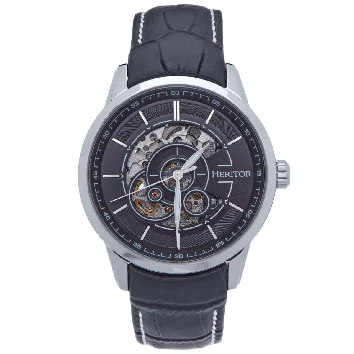 Heritor Automatic Davies Semi-skeleton Leather-band Watch - Men`s : HERHS2502