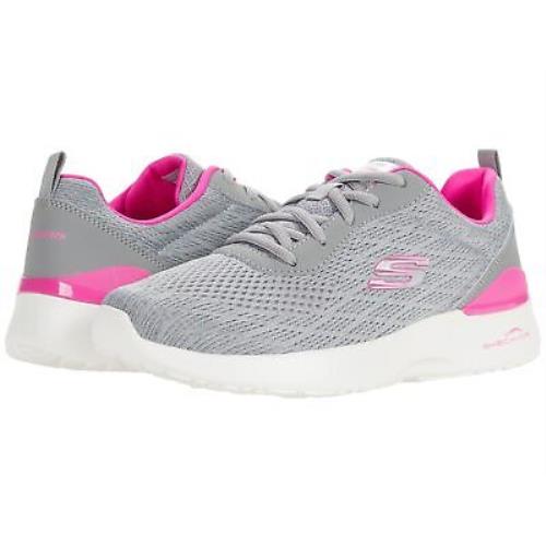 Woman`s Sneakers Athletic Shoes Skechers Skech-air Dynamight-top Prize - Grey/Hot Pink