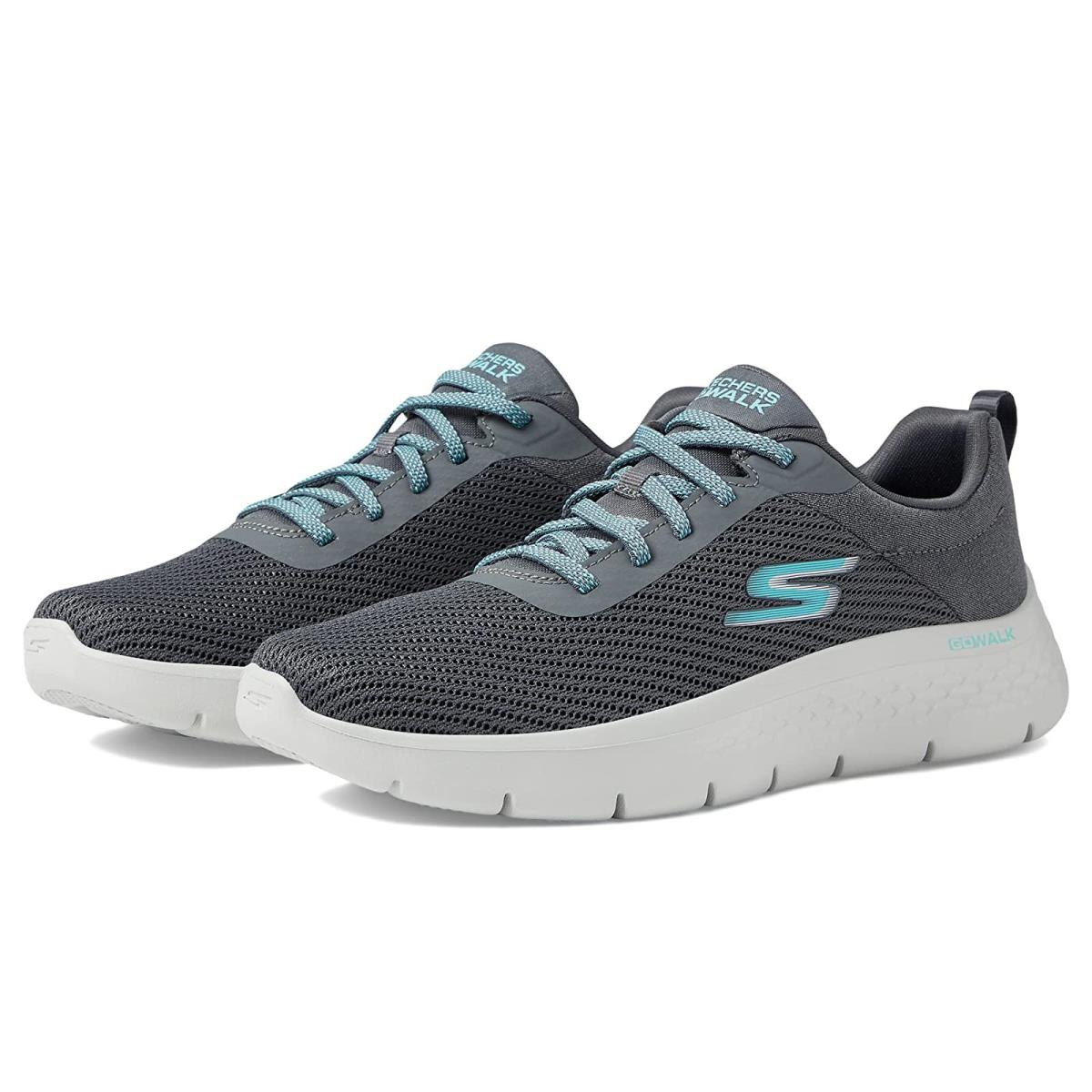 Woman`s Sneakers Athletic Shoes Skechers Performance Go Walk Flex - Alani Charcoal/Turquoise