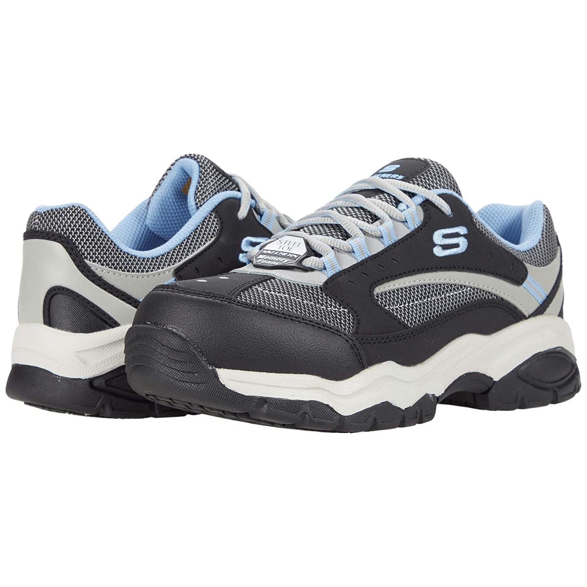Woman`s Sneakers Athletic Shoes Skechers Work Biscoe Steel Toe Black/Blue