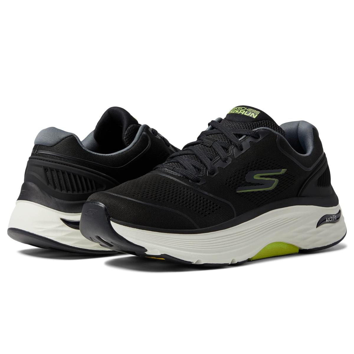 Man`s Shoes Skechers Max Cushioning Arch Fit - Switchboard Black/Lime