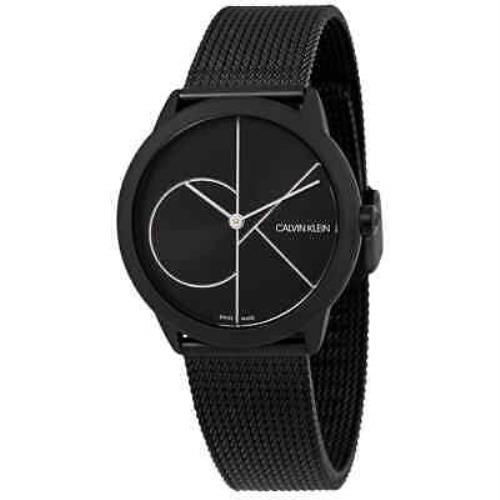 Calvin Klein Minimal Quartz Black Dial Ladies Watch K3M5245X - Black Dial, Black PVD Band