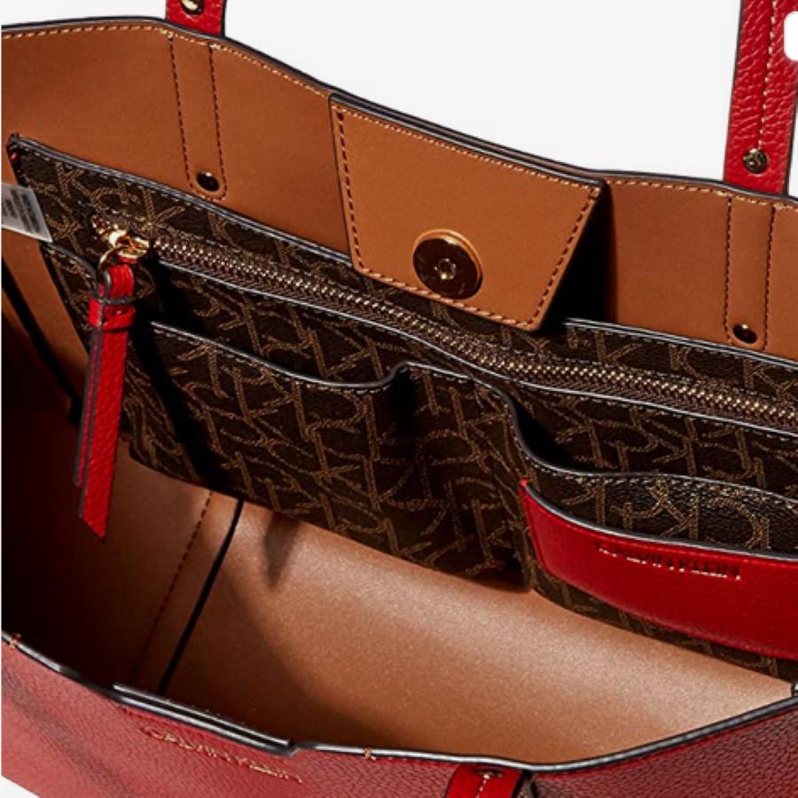 Calvin Klein Dilan Organizational Pebble Tote Bag Medium Red Maraschino - Calvin  Klein bag - 750779377031 | Fash Brands