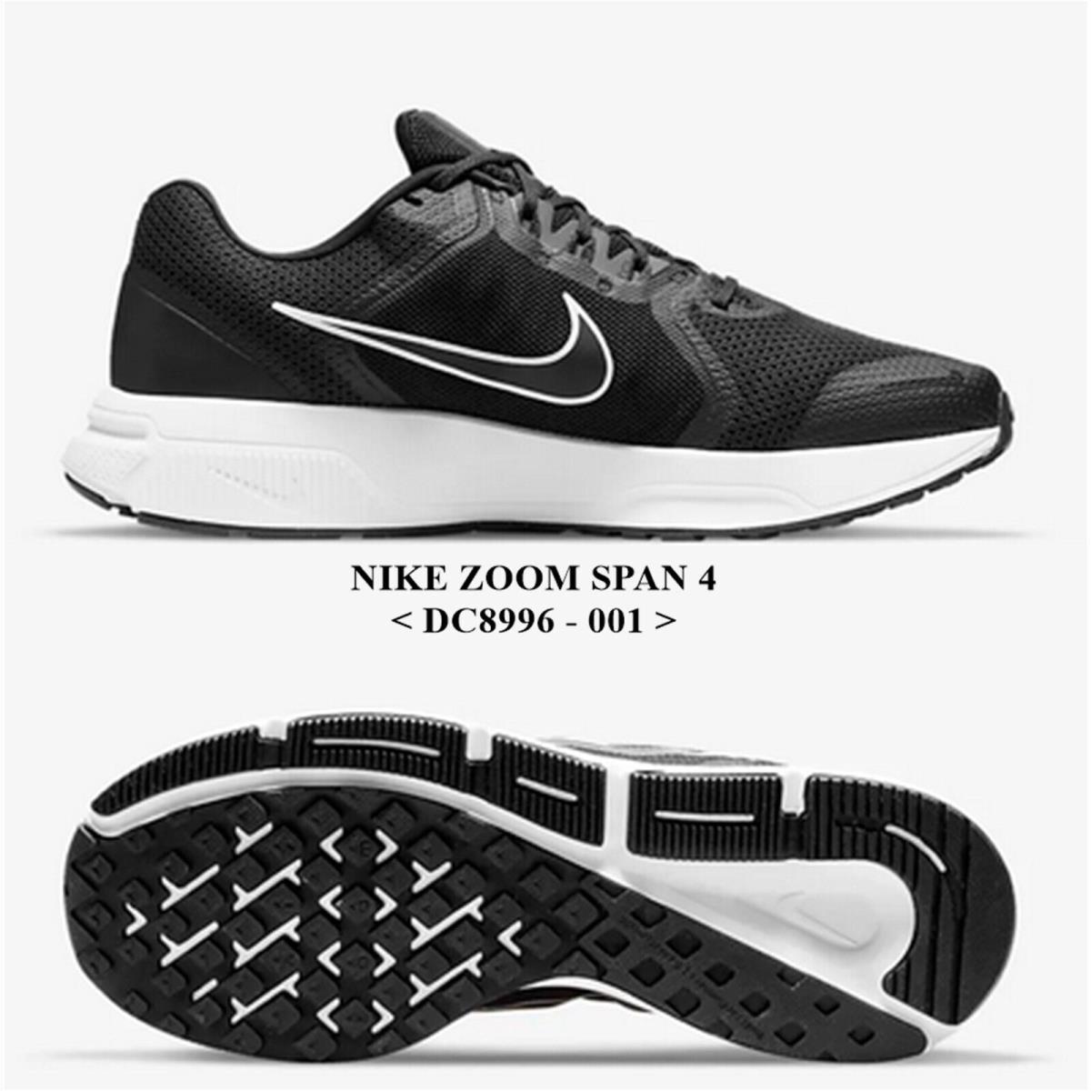 Nike Zoom Span 4 DC8996 -001 Men`s Running Shoes.new with Box NO Lid - BLACK/WHITE