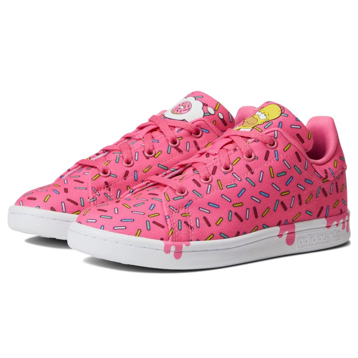 Girl`s Shoes Adidas Originals Kids Stan Smith Little Kid Semi Solar Pink/White/Semi Solar Pink
