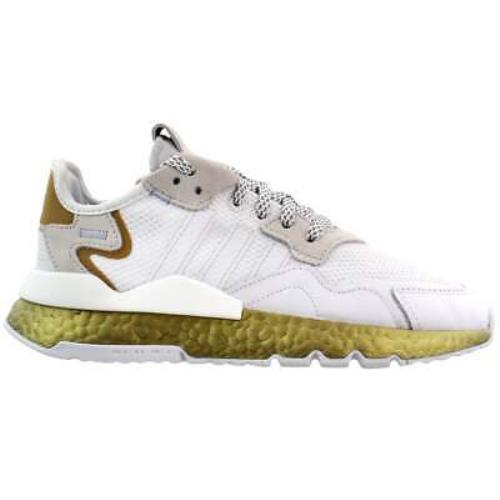 Adidas FV4138 Nite Jogger Lace Up Womens Sneakers Shoes Casual - Gold White - Gold,White