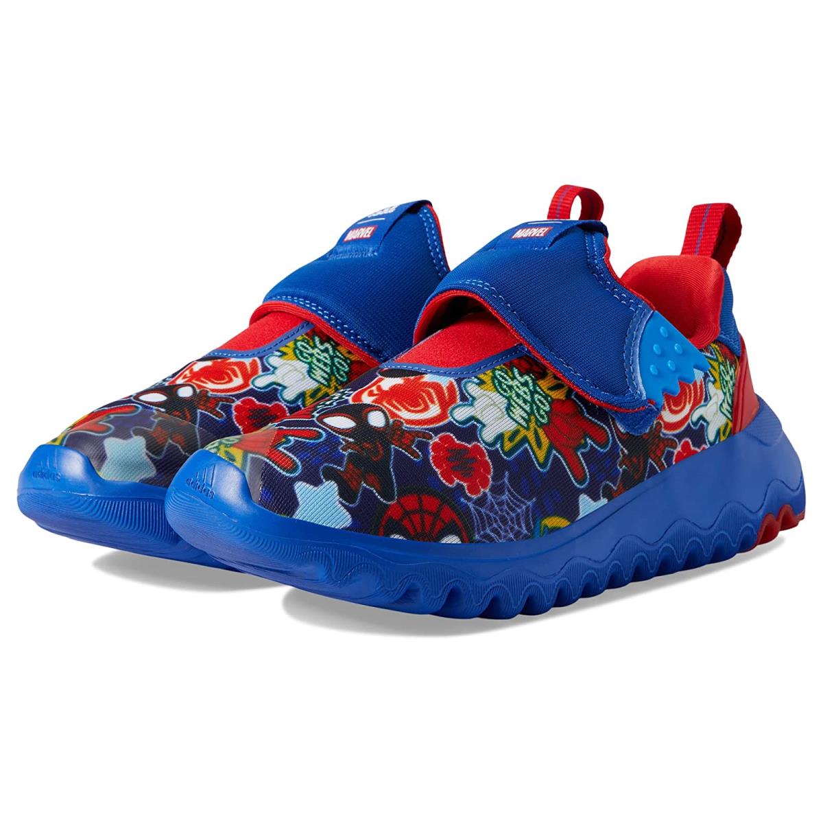 Boy`s Sneakers Athletic Shoes Adidas Kids Suru365 Spider-man Little Kid Team Royal Blue/Vivid Red/Blue Rush