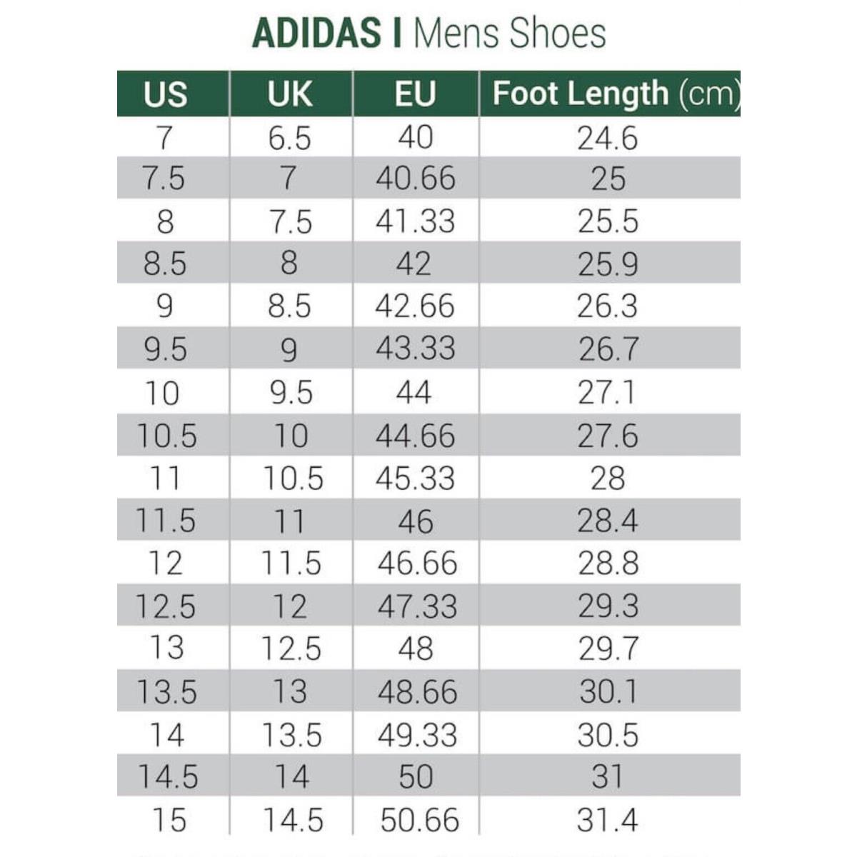 Adidas us size on sale to eu yellow