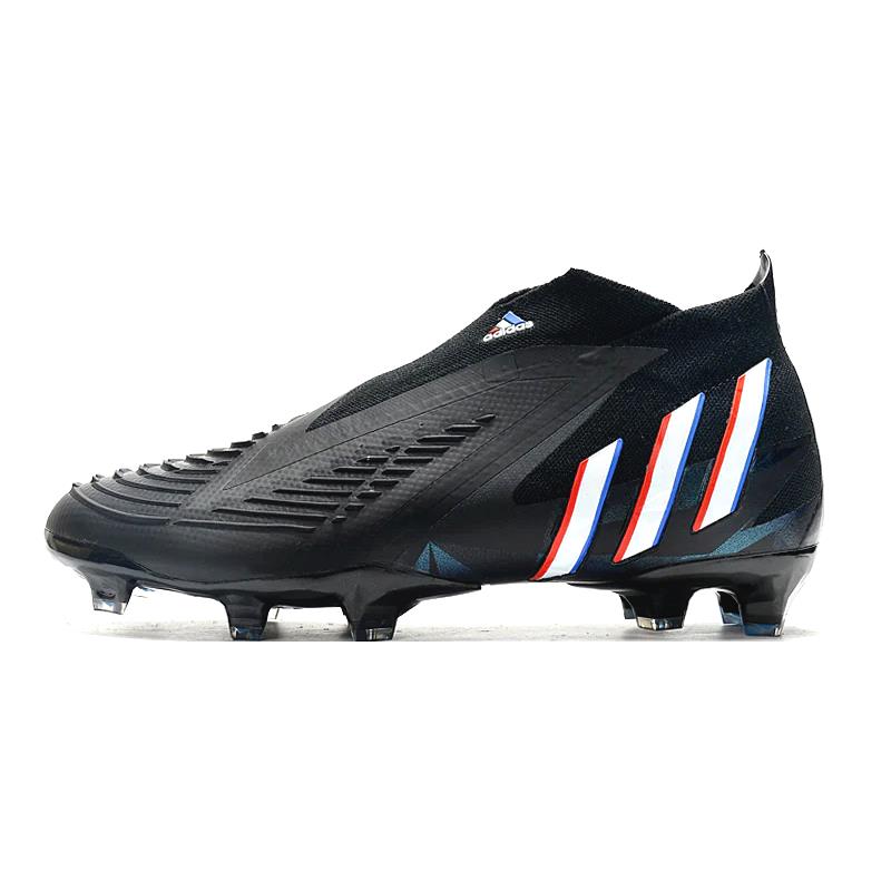 Mens Adidas Predator Edge+ FG Laceless Messi Black Soccer Football Cleats Shoes