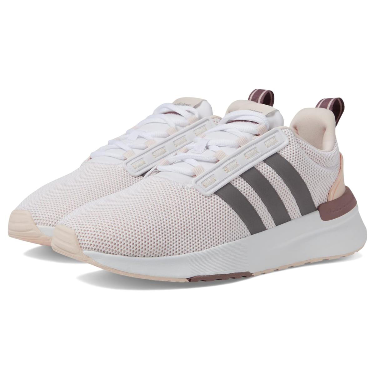 Woman`s Sneakers Athletic Shoes Adidas Running Racer TR21 White/Taupe Metallic