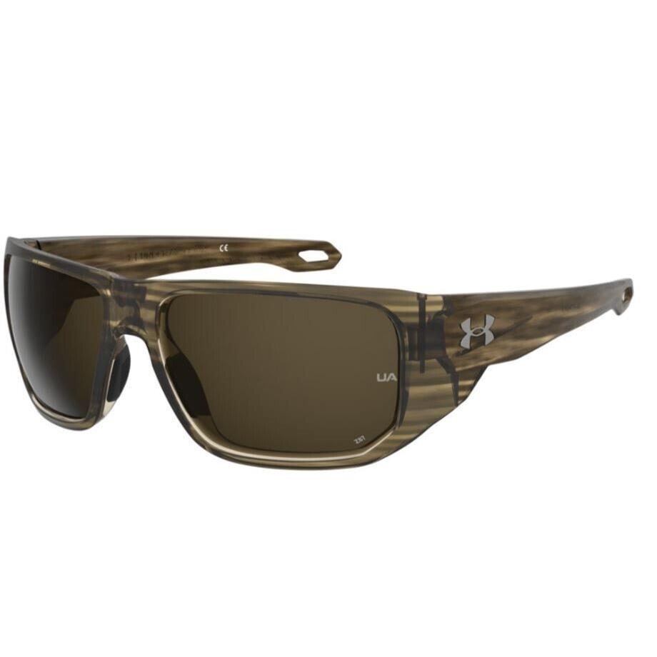 Under Armour UA Attack 2 0W18/H5 Wood Brown/brown Rectangle Men`s Sunglasses - Frame: Wood Brown, Lens: Brown