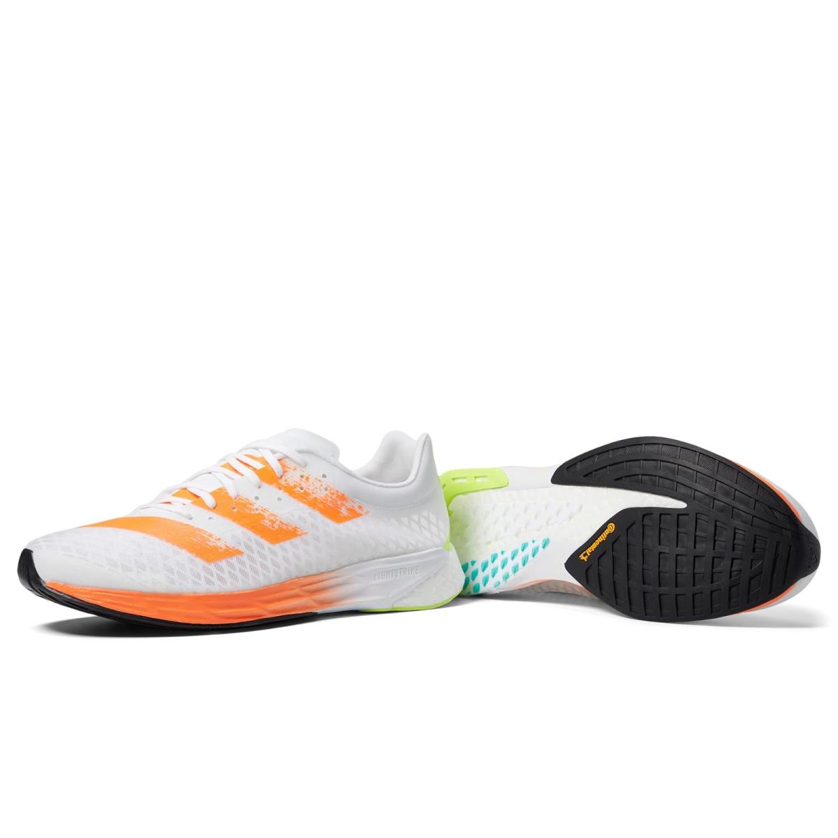 Man`s Sneakers Athletic Shoes Adidas Adizero Pro Footwear White/Screaming Orange/Solar Yellow