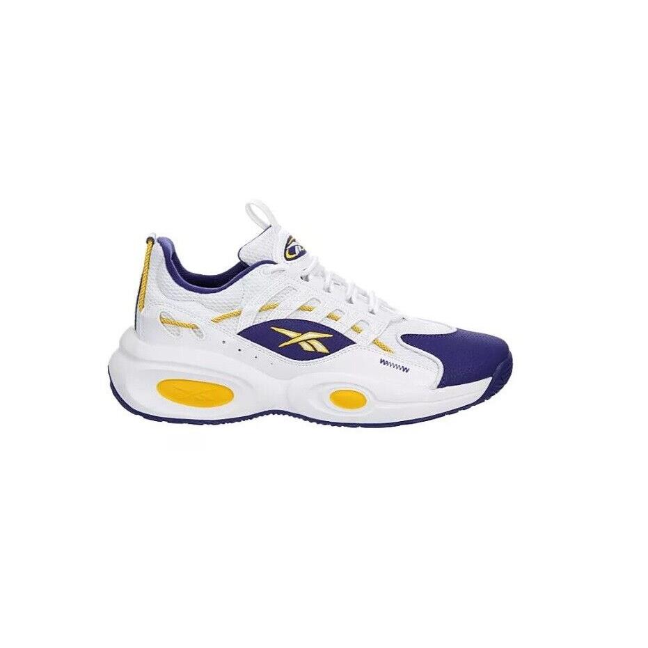 Reebok Iverson Solution Mid Men`s Athletic Basketball Sneakers Shoes 8-13 White/Purple/Yellow
