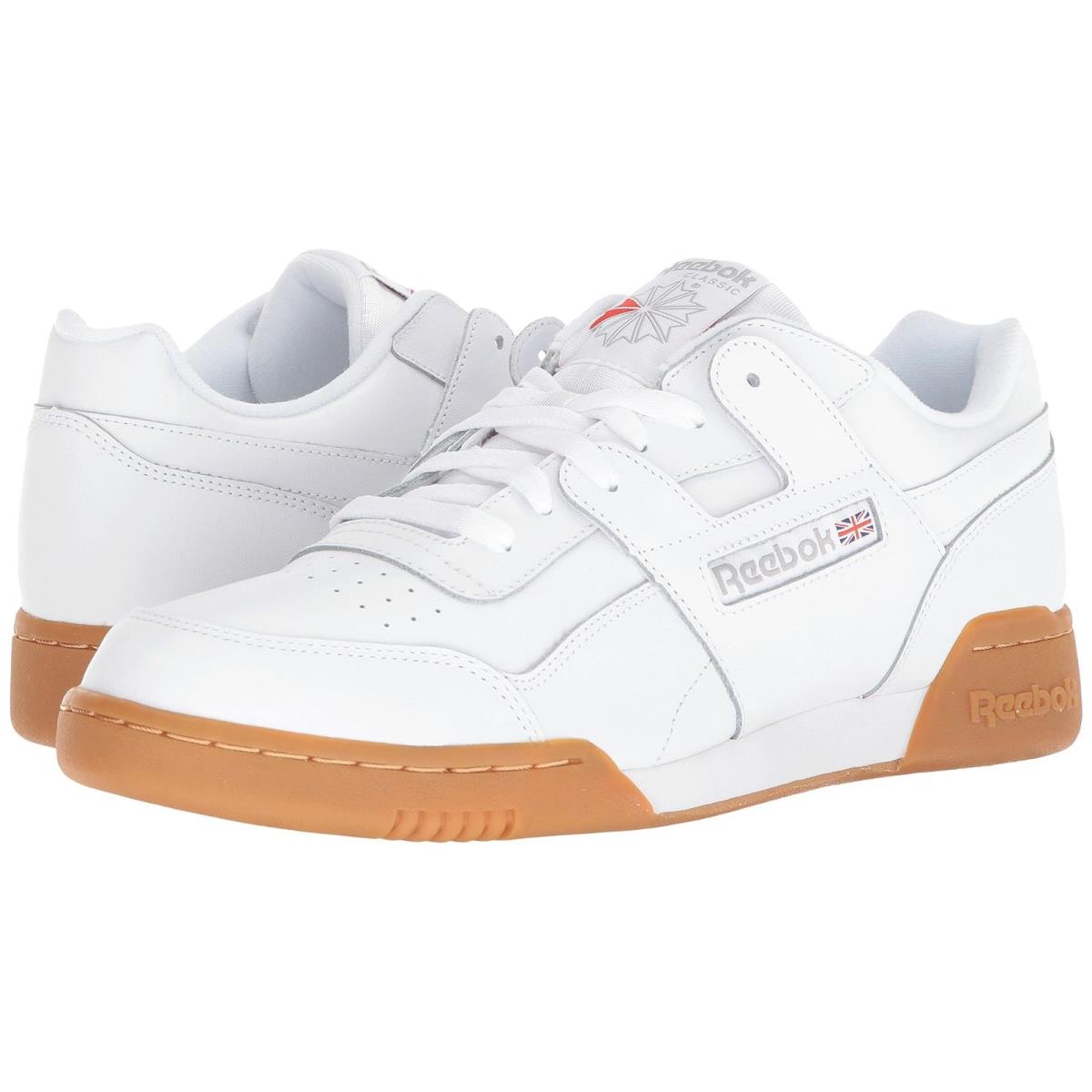 Man`s Sneakers Athletic Shoes Reebok Lifestyle Workout Plus White/Carbon/Classic Red/Reebok Royal/Gum