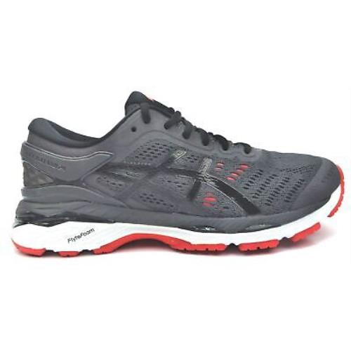 Asics Men`s Gel-kayano 24 Running Shoes Dark Grey Black Fiery Red Size 6
