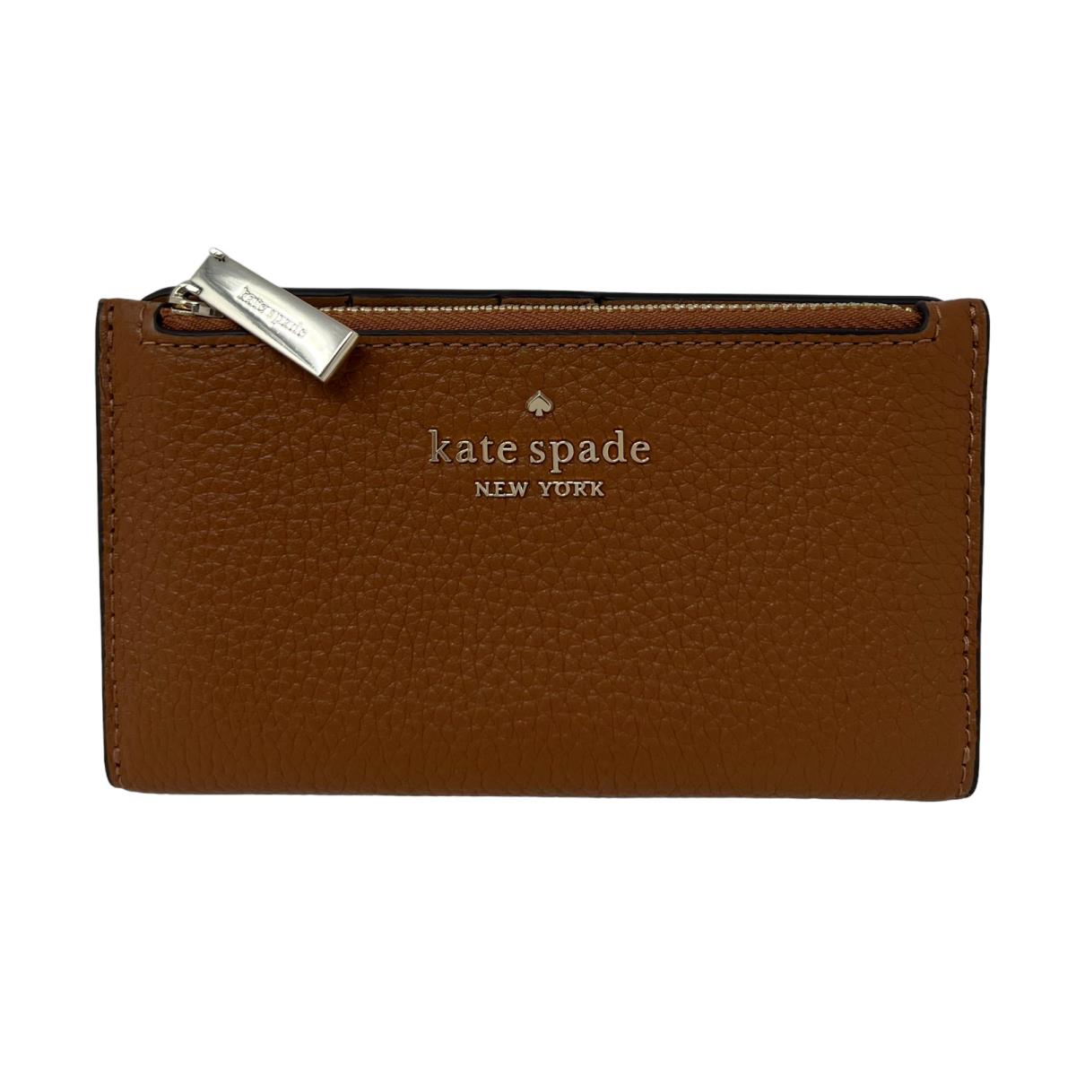 Kate Spade Leila Small Slim Bifold Wallet Warm Gingerbread Leather WLR00395