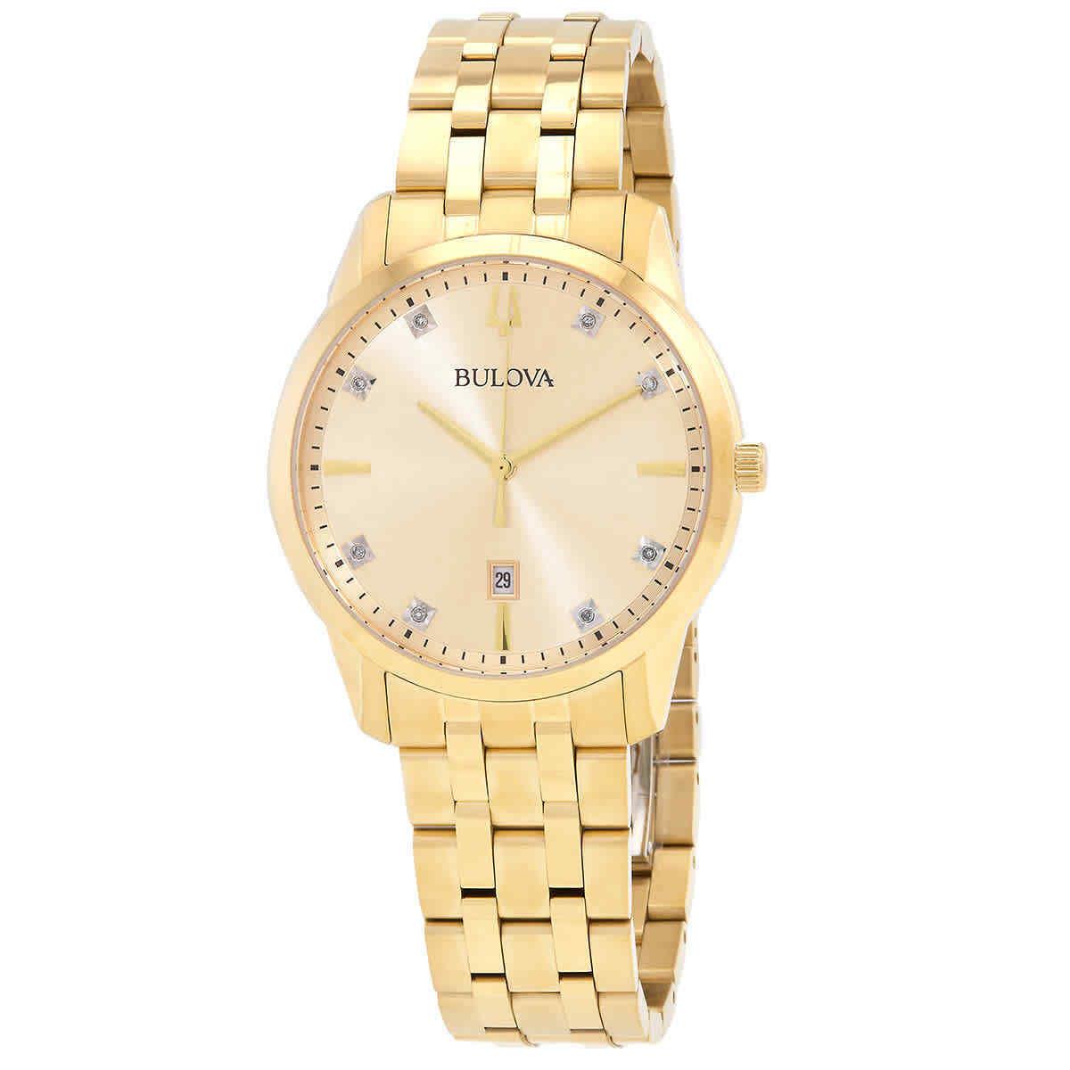 Bulova Sutton Quartz Diamond Champagne Dial Men`s Watch 97D123