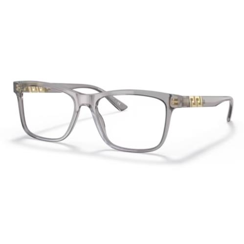Versace 0VE3319 593 Transparent Grey Rectangular Men`s Eyeglasses
