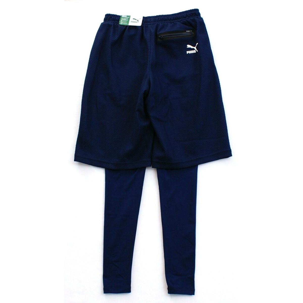 Puma Peacoat Blue Evo Layered Tights Shorts with Attached Tights Men`s