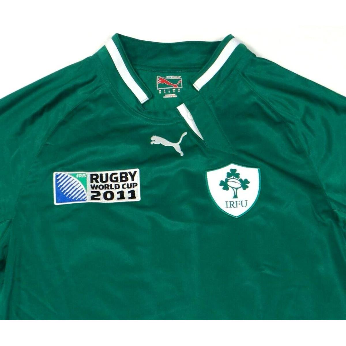 Puma Irish Rugby Football Union Irfu Green Short Sleeve Shirt Jersey Men`s